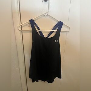 Under Armour Women's Black Tank Top with Blue Straps